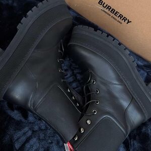 Burberry Womens Black Lace-Up Boots